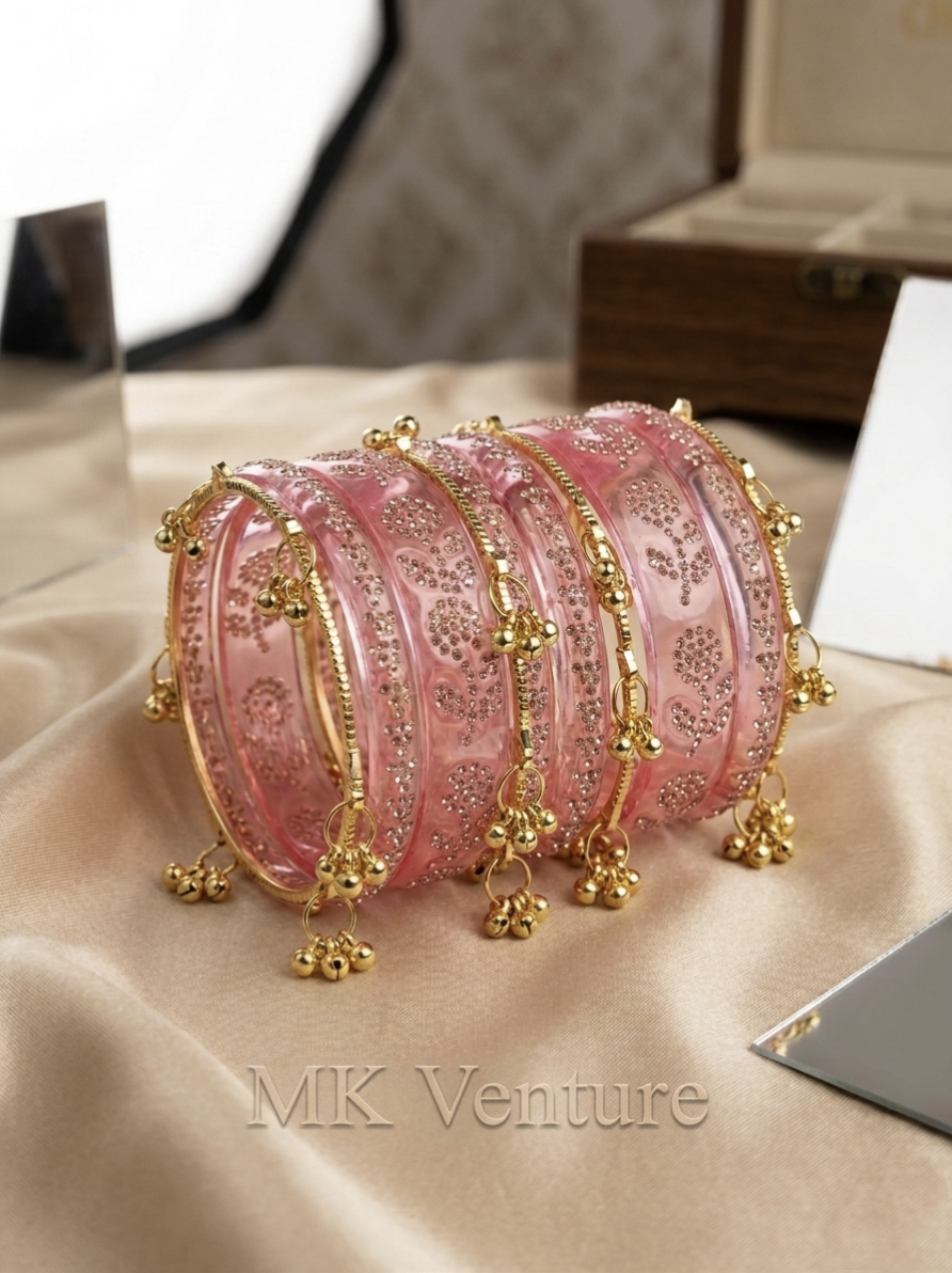 Pink Kashmiri Bangles For Women